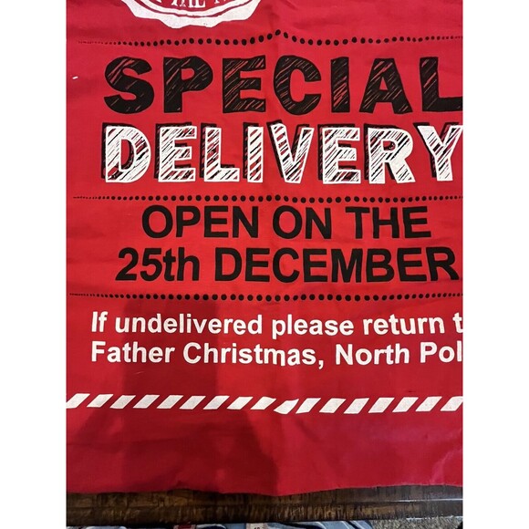 Big Santa Gift Sack Christmas Heavy Cotton Santa Gift Bag 12"X34" drawstring - Picture 3 of 5